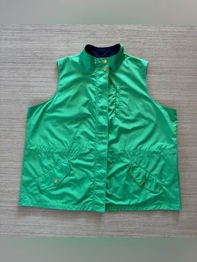 Lauren Ralph Lauren reversible green blue  zip up vest women’s size 3X